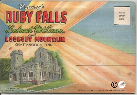 Views of Ruby Falls Lookout Mountain Caves Chattanooga Tennessee Postcard