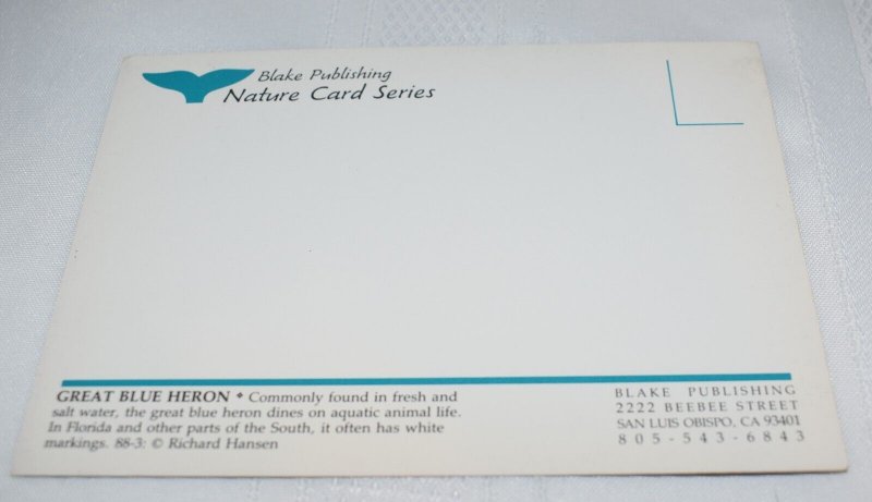 Great Blue Heron Florida Postcard Blake Publishing 88:3