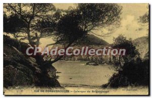 Postcard Old Porquerolles Island cove of Br?gan?onnet