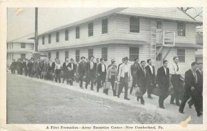 Old Postcard A first formationn Center New Cumberland PA Army