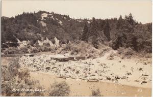 California Ca Real Photo RPPC Postcard 1944 RIONIDO Beach Boats Bathers