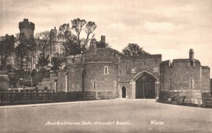 Sussex England UK, New Entrance Sate Arundel Castle, Vintage Postcard