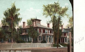 Vintage Postcard Blaine Residence House Augusta Maine ME Hugh C. Leighton Pub.