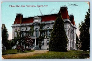Eugene Oregon OR Postcard Villard Hall State University Exterior Building 1910