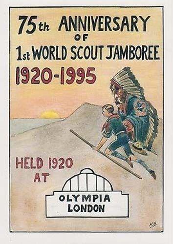 Boy Scout Mountain Climbing Uniform 75th Anniversary Jamboree Postcard