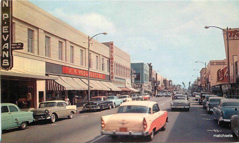 Autos 1940s Pomona California 2nd Street Woolworth Signage Mitock 10723