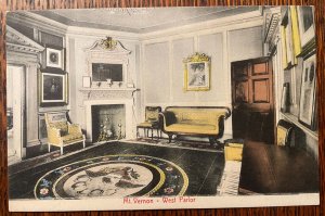 Vintage Postcard 1901-1907 West Parlor, Mount Vernon, Virginia (VA)