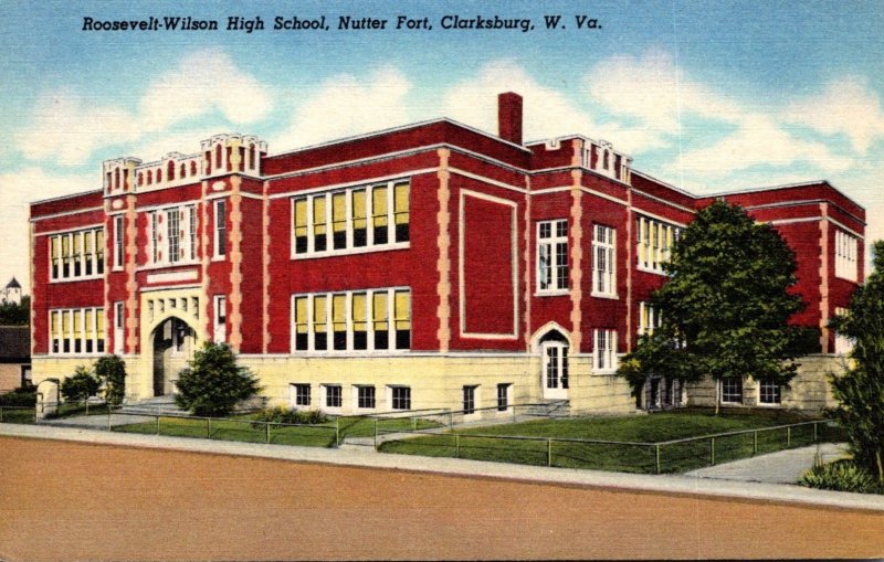 West Virginia Clarksburg Roosevelt-Wilson High School Curteich