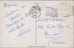 Scottish Rite Temple Dallas Texas Postcard C281