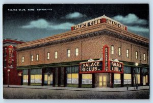 c1940's Palace Club Gaming Casino Exterior Street Signage Reno Nevada Postcard