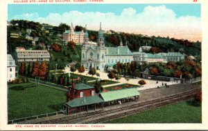 Canada Ste Anne De Beaupre Village View Raillroad Station In Foreground