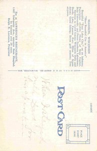 Lawrence Restaurant State Capitol Madison Wisconsin linen postcard