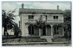 1910 James Whitcomb Riley's Home Exterior Greenfield Iowa IA Posted Postcard