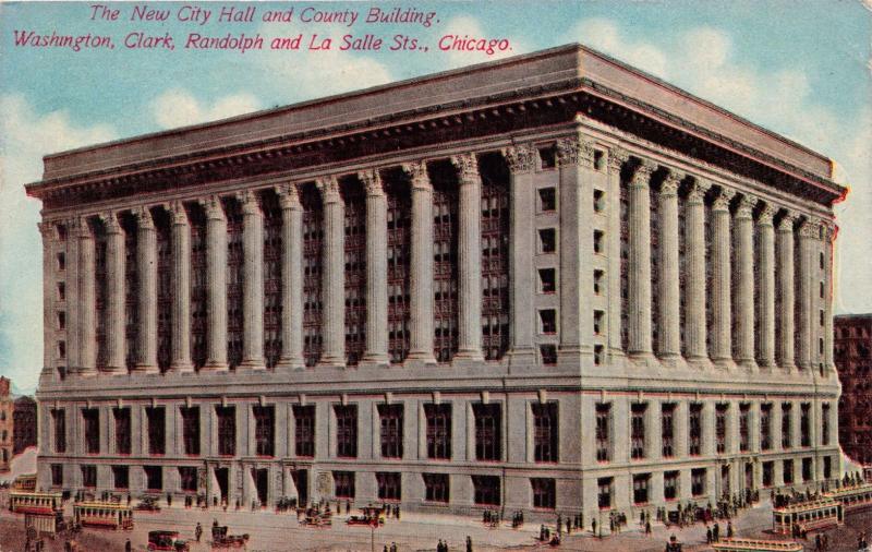 CHICAGO ILLINOIS LOT OF 6 POSTCARDS 1910s CITY HALL~FAIR~HOTEL~STREET VIEWS