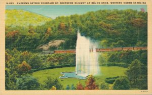 USA Andrews Geyser Fountain Southern Railway Western North Carolina Linen 08.15