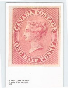 Postcard 1/2 Pence Queen Victoria Stamp July 1857 Canada Postage