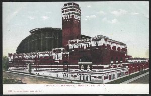 Troop C. Armory, Brooklyn, New York City, N.Y., Very Early Postcard, Unused