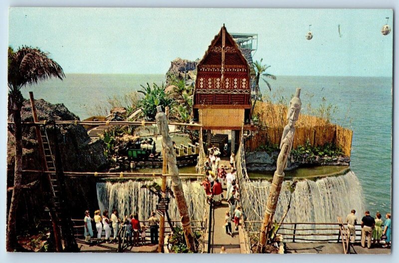 Santa Monica California Postcard South Sea Island Pacific Ocean Park Scene c1960