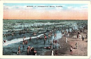 Postcard BEACH SCENE Jacksonville Florida FL AI2147