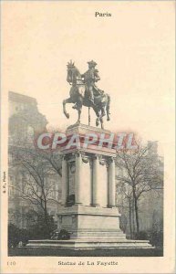 Postcard Old Paris Statue of Lafayette