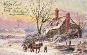 Christmas Wishes Country Scene Tuck