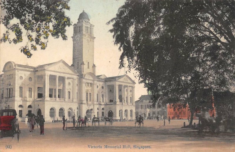 VICTORIA MEMORAIL HALL SINGAPORE ASIA POSTCARD (c. 1910)