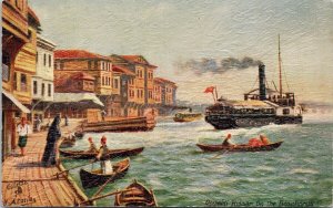 Roumeli Hissar Bosphorus Constantinople Turkey Textured Tuck 7724 Postcard H28