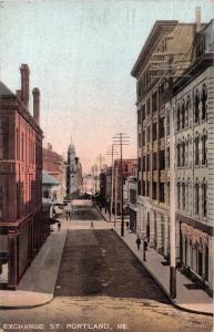 PORTLAND MAINE EXCHANGE STREET~LEIGHTON #10072 PUBLISHED POSTCARD