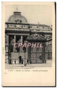 Old Postcard courthouse main entrance Paris