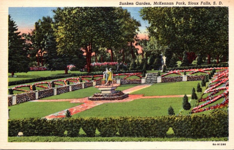 South Dakota Sioux Falls McKennan Park Sunken Gardens Curteich