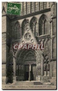 Old Postcard Meaux La Cathedrale meridinal Portal