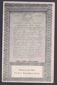 Ca 1927 BERA COLLEGE KY, A CREED TO RAISE MEN STRONG IN BODY & MIND, SEE INFO