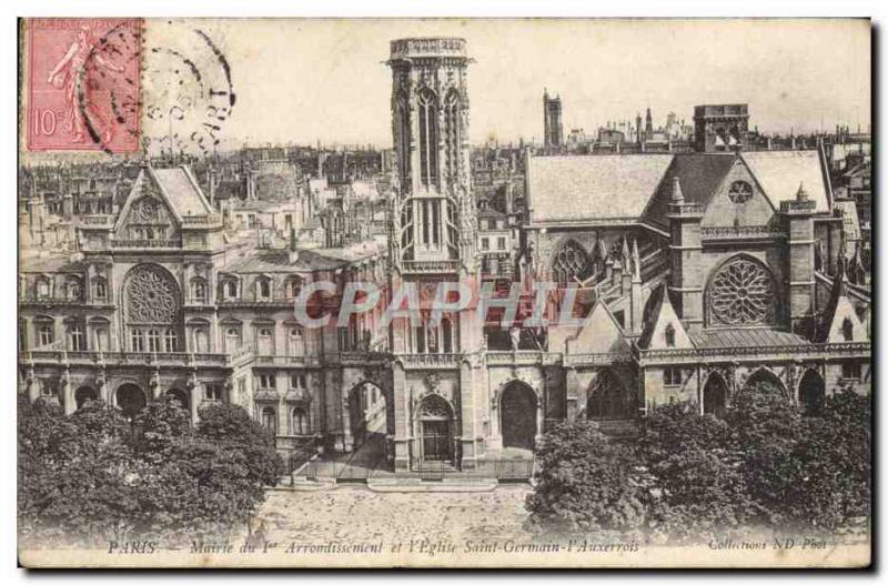 Old Postcard Paris 1st District Mayor And I & # 39Eglise Saint Germain l & # ...