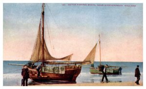 Dutch Fishing Boats near Scheveningen Holland Boat Postcard