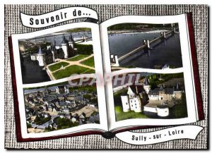 Modern Postcard Sully sur Loire Chateau Beach Bridge and Panoramic View