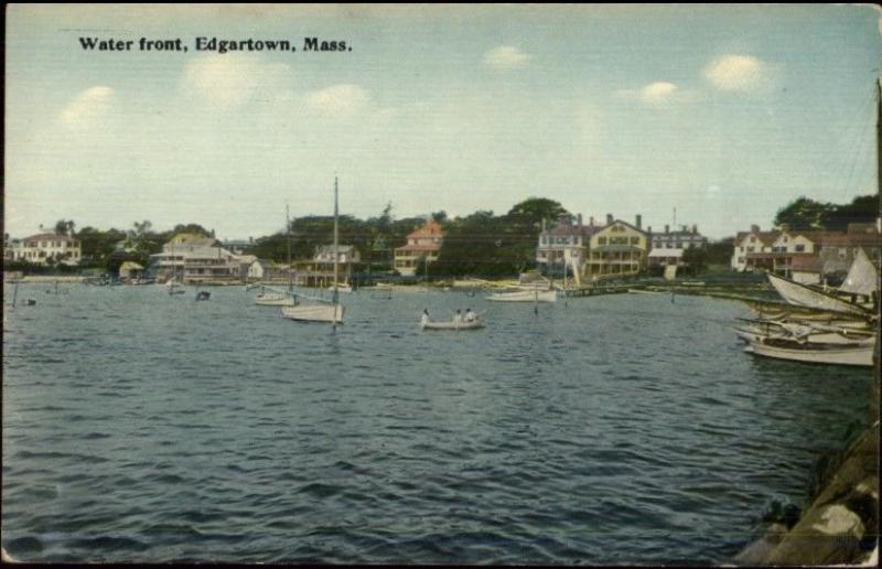 Edgartown Martha's Vineyard MA Waterfront c1910 Postcard