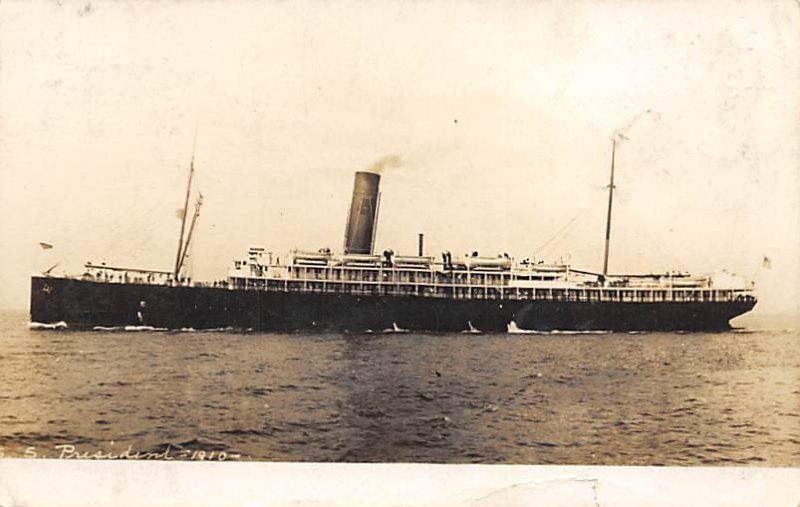 S.S. President Oct 14th 1910, Real Photo S.S. President, Pacific Coast Steams...