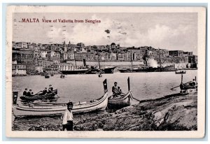 1912 View of Valleta from Senglea Malta Europe Vintage Posted Postcard