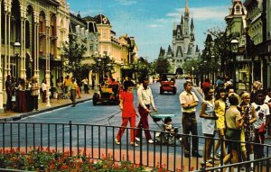 Walt Disney World,  1970's, Message, Main Street, Magic Kingdom, Old Postcard