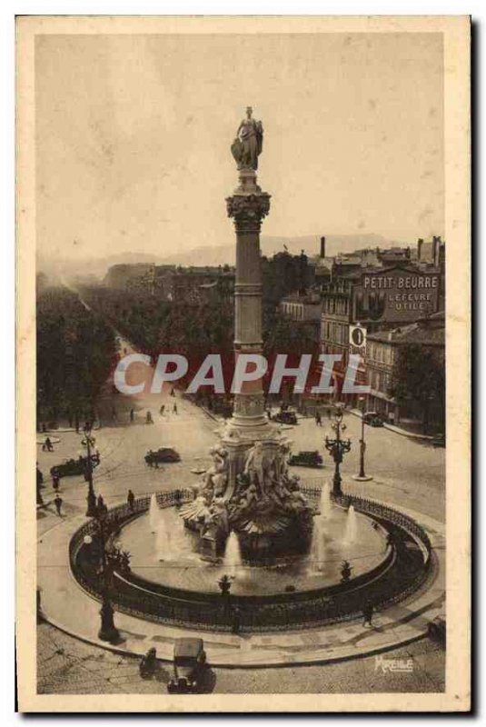 Old Postcard Marseille Place Castellane Fontaine Cantini and Avenue du Prado