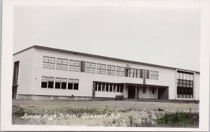 Quesnel BC Junior High School British Columbia Vintage Gowen RPPC Postcard H47