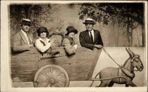 Cleveland OH Donkey Wagon Studio Prop Euclid Beach c1910 Real Photo Postcard