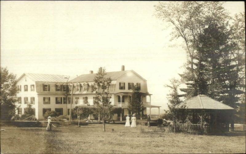 Jefferson NH House - Woman w/ Croquet Mallet c1910 Real Photo Postcard