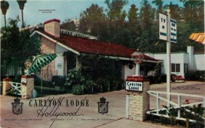 Mid-Century Postcard; Carlton Lodge, 211 No. Highland, Hollywood CA Unposted