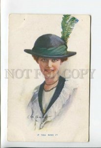 3176882 If you wish it Lady in Green Hat by BARBER Vintage PC