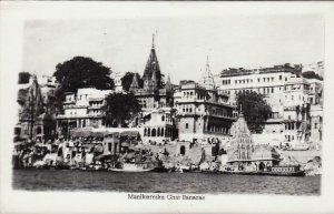 RPPC Postcard Manikernika Ghat Banaras India