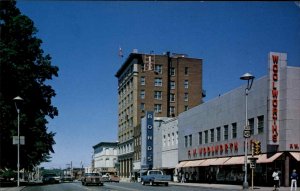 Jackson Tennessee TN Classic Cars Pickup Truck Street Scene Vintage Postcard