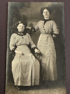 Early 1900's RPPC Postcard Real Picture Women With Closely Matching Dresses