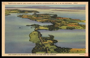 Bird's-Eye View of Lake Champlain, Showing Adirondack Mts. In the Distance, NY