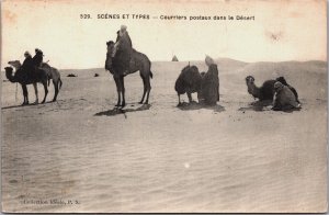 Algeria Scenes Et Types Courriers Postaux Dans Le Desert Vintage Postcard C163